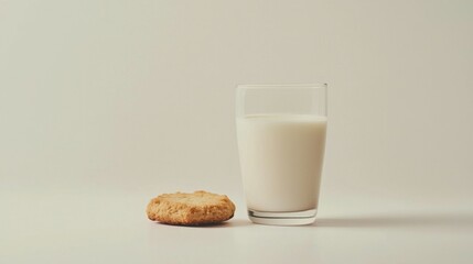 Fresh Milk with Cookie on Light Background for Dessert Lovers
