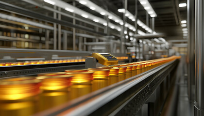 Automated quality control sensors checking products on a line