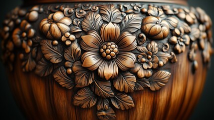 The artistic beauty of wood carved flowers