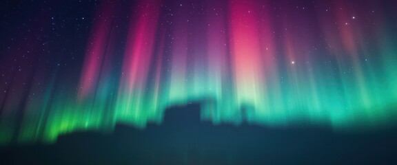 Phenomenon aurora lights of abstract background and textured rainbow colors in selective focus. in a dark background