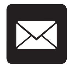 Black square email icon vector illustration.	