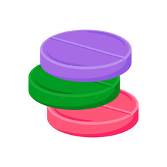 Medicine Tablets, Medicine Flat Vector Illustration - Isolated