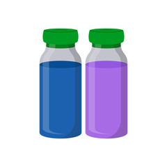 Injection Bottle, Medicine Flat Vector Illustration - Isolated