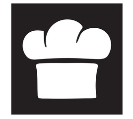 Square black chef vector icon.	