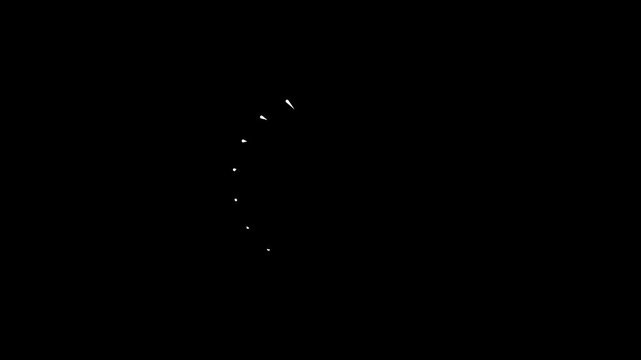Circles fireworks explosion line shape blast, ellipse blast black screen animation with Alpha channel. Pop-up line animation, Circle bursting,Geometric effects. 4k