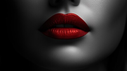 The temptation of seductive red lips