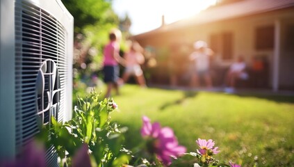 Summer Cooling System in Backyard; Family Fun in the Sun