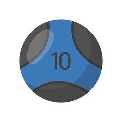 Medicine Ball, Fitness Flat Vector Illustration Isolated