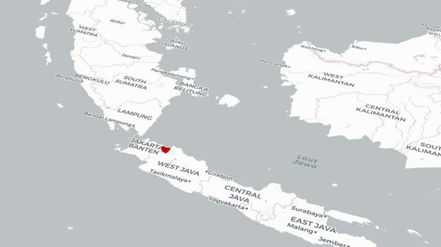 Jakarta Map Animation Visualizing Key Locations and Landmarks in Indonesia's Vibrant Capital
