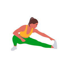 Stretching, Fitness Flat Vector Illustration Isolated