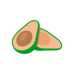 Avocado, Fitness Flat Vector Illustration Isolated