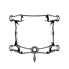 Antique Scroll: Aged Parchment with Decorative Borders and Tassel.