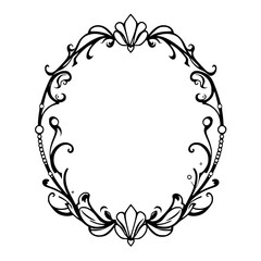Antique Oval Frame: an Elegant Illustration