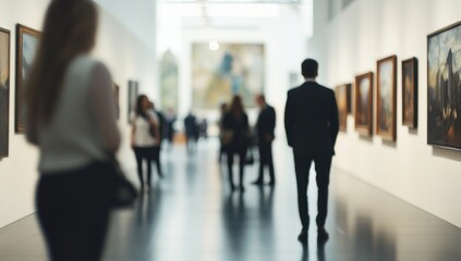 Art Gallery Exploration: A Blurred Glimpse into Cultural Appreciation