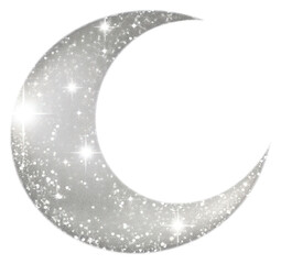 PNG Silver moon icon astronomy nature shape.