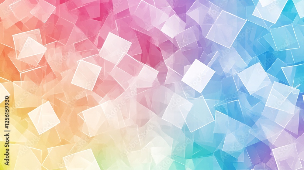 Aufkleber an abstract background featuring a vibrant blend of soft pastel colors and overlapping translucent s