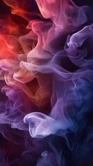 Fototapeta premium Abstract colorful smoke patterns in vibrant hues and fluid formations.