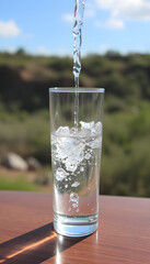 water pouring into glass, Dreamy. with white shades