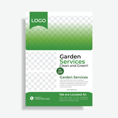 garden clean services template flyer design