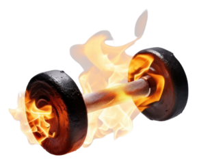 PNG Fire dumbbell glowing burning.