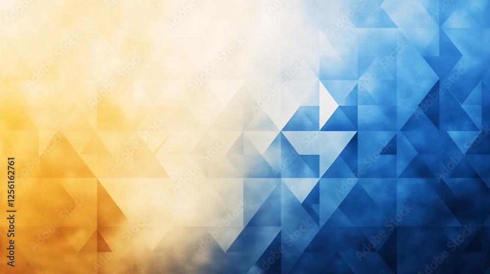 Wall mural a vibrant geometric background blending warm oranges and cool blues, creating a dynamic visual effec