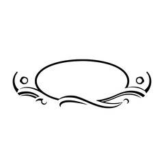 Ornate Oval Frame, Black, Bold, Minimalist, Line art, Symmetric Design.
