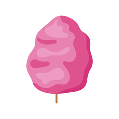 Cotton Candy, Summer Flat Vector Illustration. Isolated