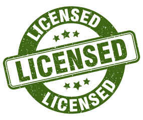 licensed stamp. licensed label. round grunge sign