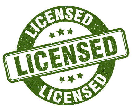 licensed stamp. licensed label. round grunge sign