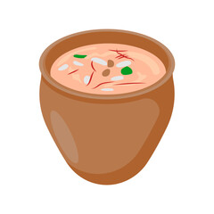 Lassi, Summer Flat Vector Illustration. Isolated