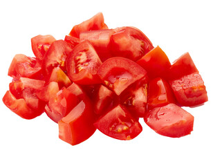 Diced tomatoes isolated on white background © oxie99