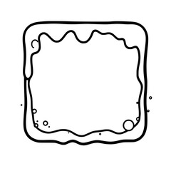 Square frame: Dripping outline with rounded corners and a minimalistic doodle aesthetic.