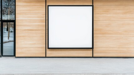 Fototapeta premium Minimalistic Building Facade with Blank Billboard Display Area
