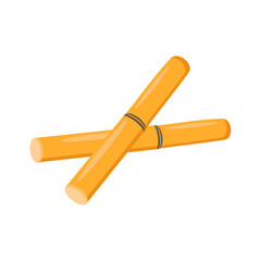 Bamboo Sticks flat vector illustration isolated