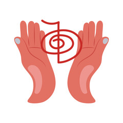 Reiki flat vector illustration isolated