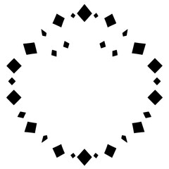 Black diamond-shaped ring with black squares as part of the design.