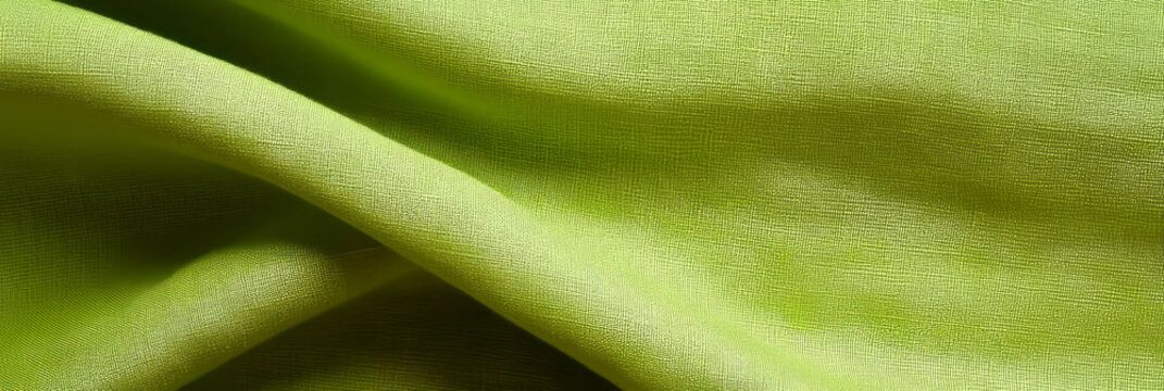 Light lime green cotton fabric with poplin weave showcasing smooth texture and clarity