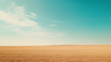 Naklejka premium Serenity of Open Fields Under a Bright Blue Sky