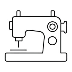 Sewing Machine and Sewing High Quality Vector Illustrations for Tailoring and Craft Projects