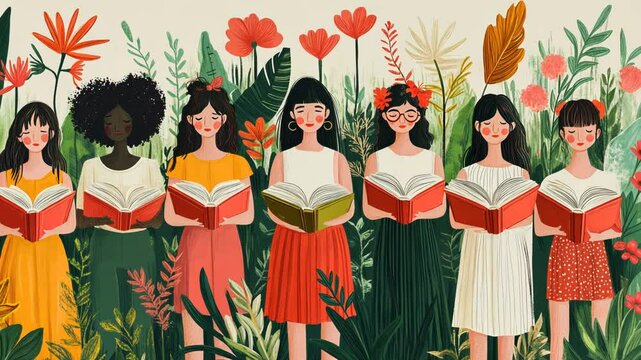 Japanese Traditional Doll Illustration of a Woman in Festive Dress