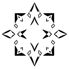 Simple Symmetry Starburst Pattern on White Background