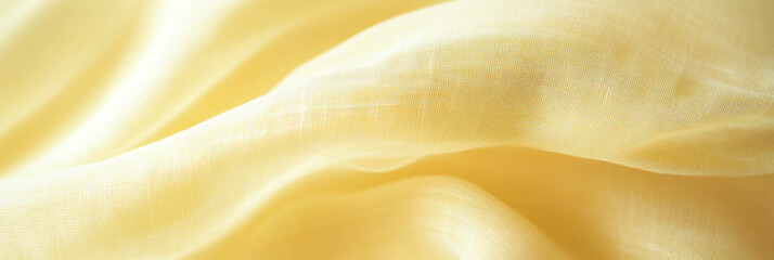 Obraz premium Light yellow cotton fabric with muslin weave for bright and airy backgrounds