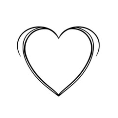 Minimalist Illustration of a Heart formed from black line, with added arc