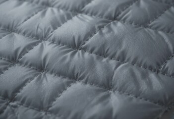 A close-up of a smooth, gray fabric with a tightly woven pattern. The material has a glossy finish and is likely used for outdoor gear such as jackets or backpacks due to its durability