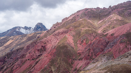 Spectacular Red Terrain of the Peruvian Andes Mountains