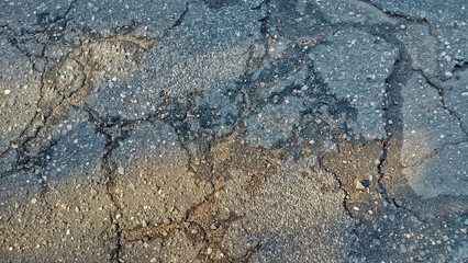 bad asphalt, cracks in the road, infrastructure, destruction, repair, damage, background, old, surface, highway
