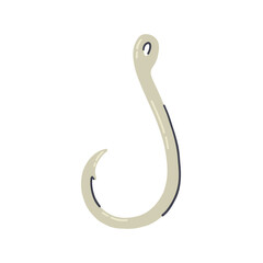 Empty Fish Hook Cartoon Single Element