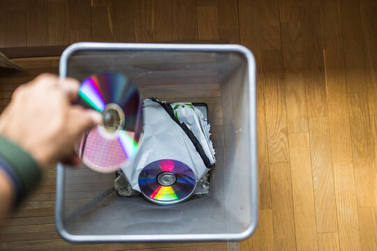 Disposal of outdated CDs illustrates digital transition