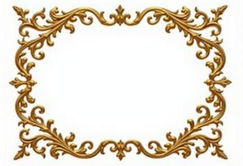 ornate floral gold frames with blank spaces for decoration transparent background