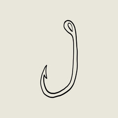 Empty Fish Hook Sketch Single